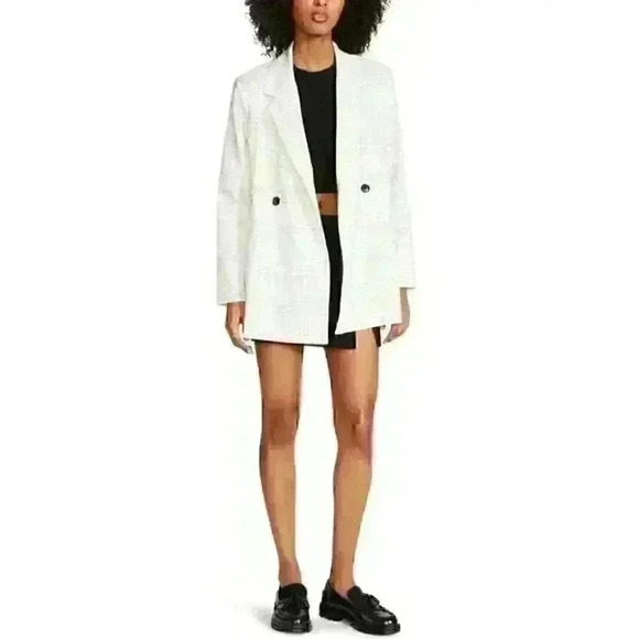 NEW! Steve Madden Women's S Nika Plaid Double Breasted Blazer NWT $99 - Picture 4 of 4